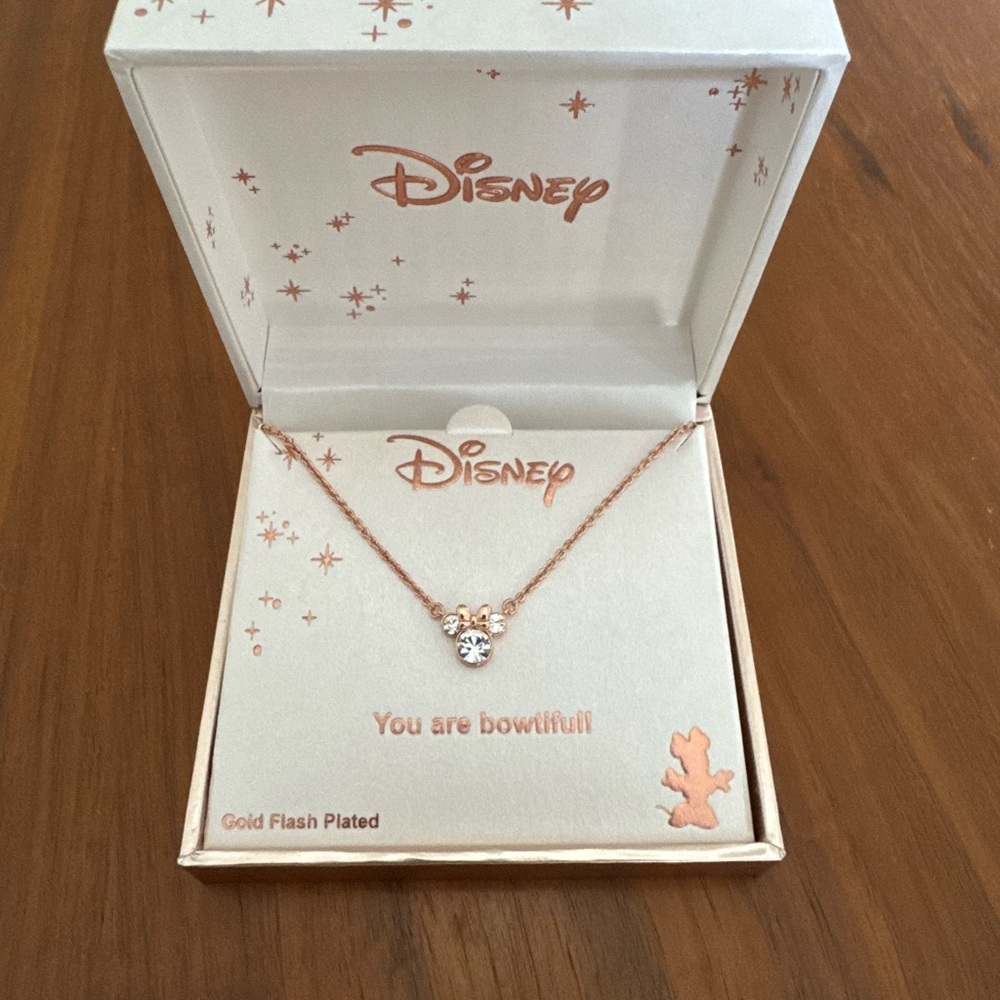 Disney Rose Gold Necklace with Minnie Pendant